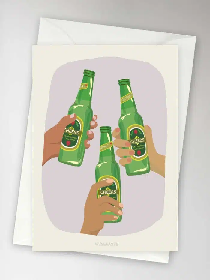 Kaart dubbel met envelop Cheers