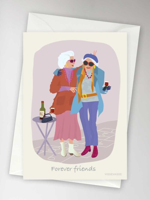 Kaart dubbel met envelop Forever Friends