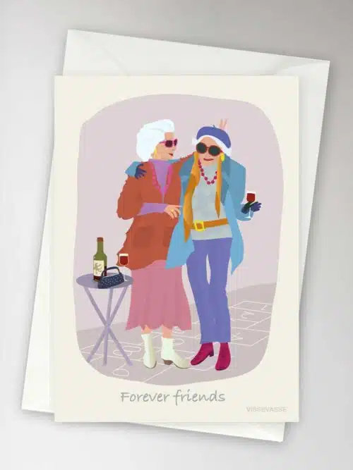 Kaart dubbel met envelop Forever Friends