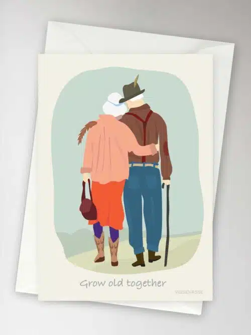Kaart dubbel met envelop Grow old together