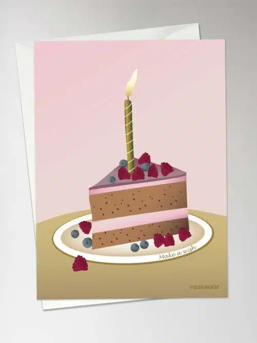 Kaart dubbel met envelop Make a wish