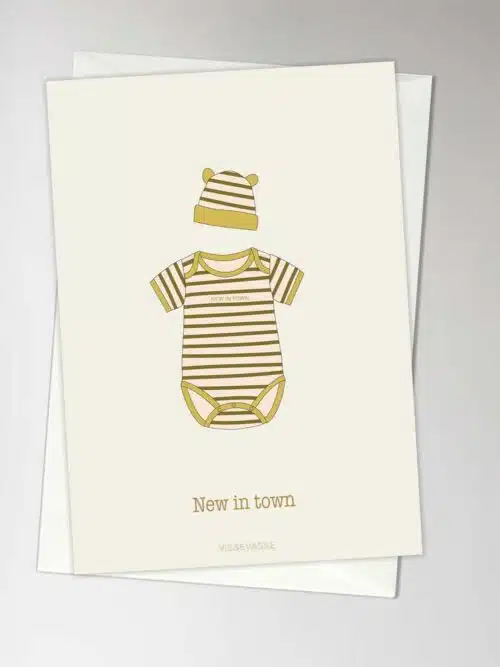 Kaart dubbel met envelop New in town