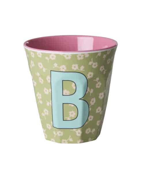 Rice Alfabet beker B Flowers