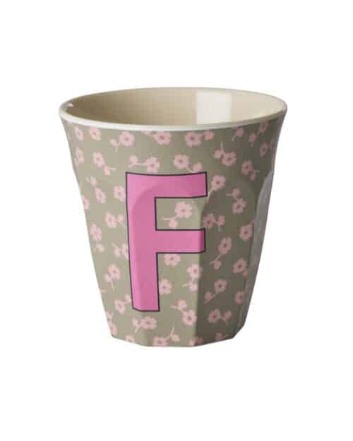 Rice Alfabet beker F Flowers