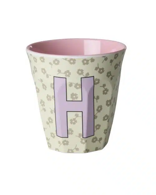 Rice Alfabet beker H Flowers