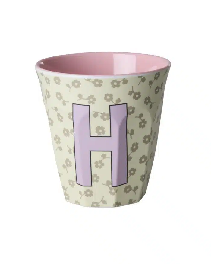Rice Alfabet beker H Flowers