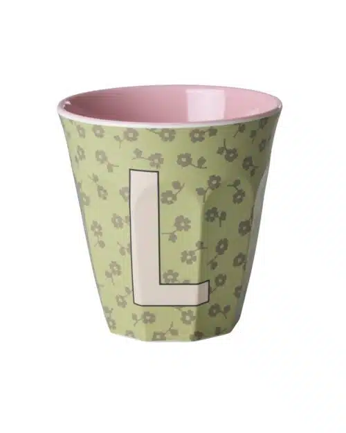 Rice Alfabet beker L Flowers