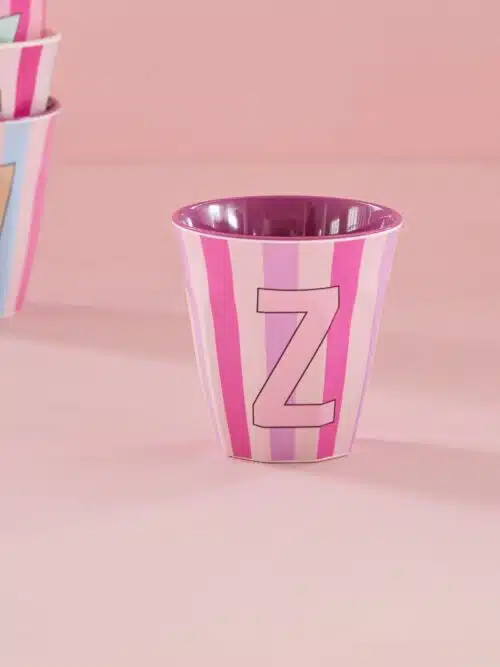 Rice Alfabet beker Z roze streep