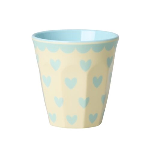 Rice Beker Medium Hearts Dark Mint