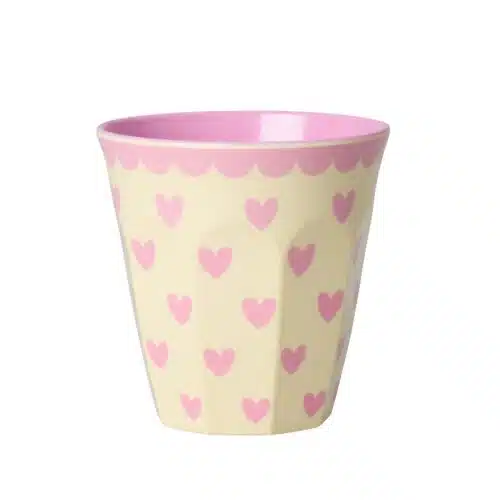 Rice Beker Medium Hearts Dark Pink