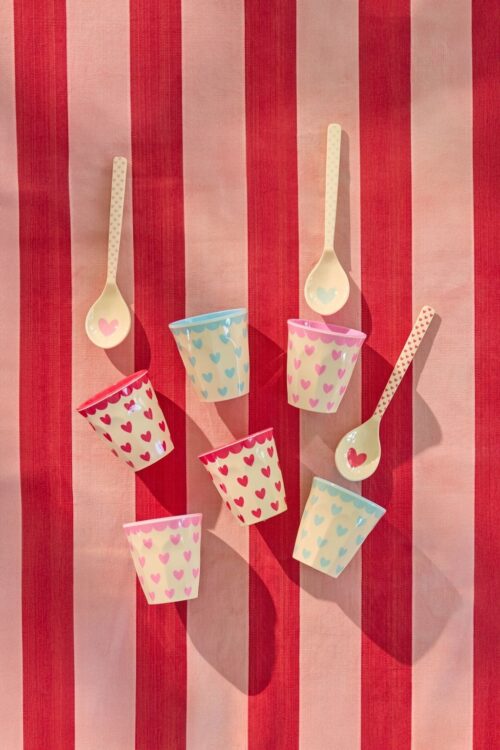 Rice Beker Medium Hearts Red Kiss