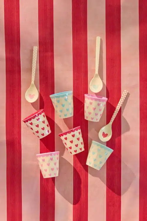 Rice Beker Medium Hearts Red Kiss
