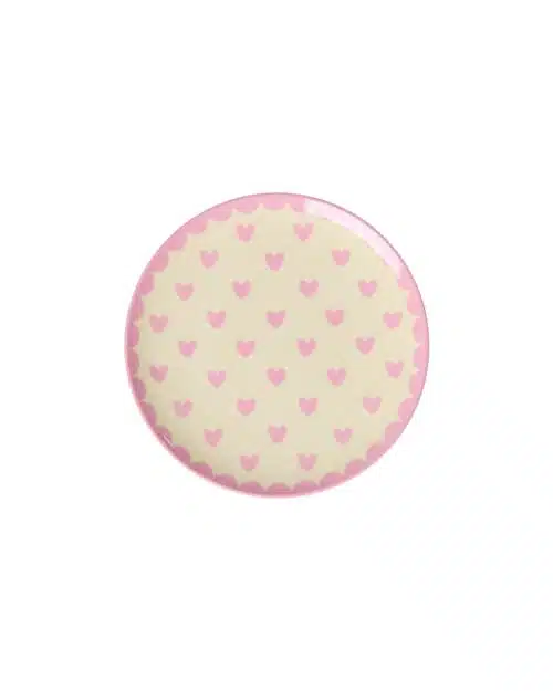 Rice Gebaksbordje Hearts Dark Pink
