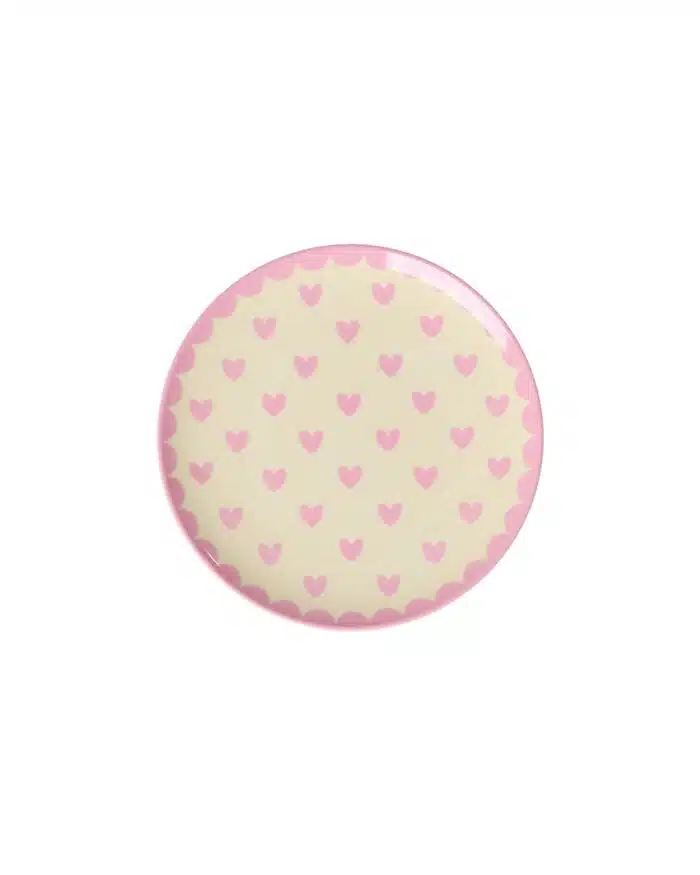 Rice Gebaksbordje Hearts Dark Pink