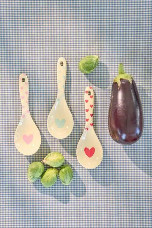 Rice Opscheplepel Hearts Dark Pink