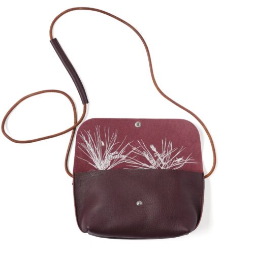 Tas Leer Secret Garden Aubergine