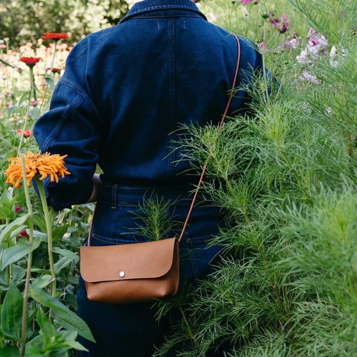 Tas Leer Secret Garden Aubergine