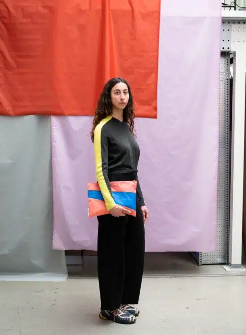 The New Pouch Large Coral&Wave