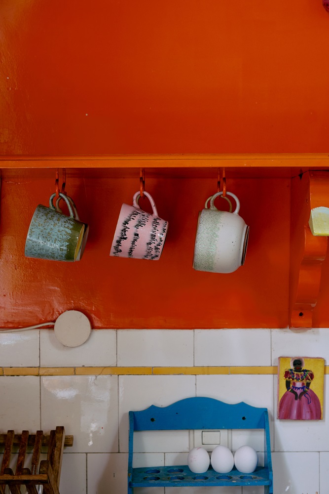 70's Ceramic Cappuccino mugs Dada set/4