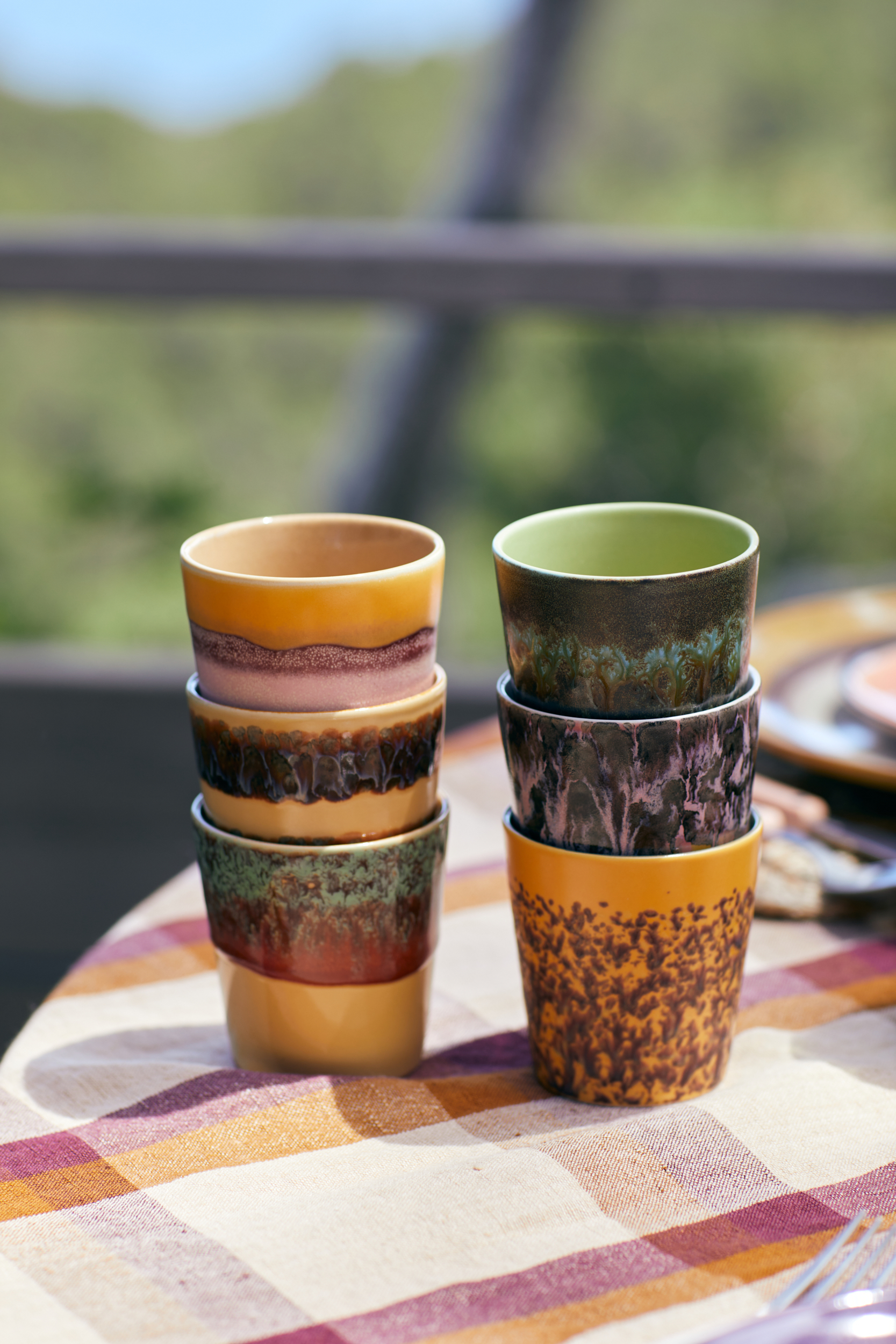 70's Ceramic Mugs set/6 Valley