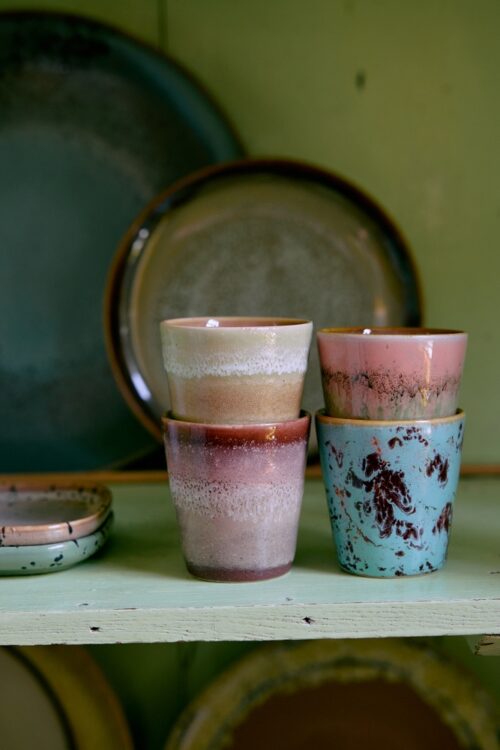 70's Ceramic Ristretto mugs set/4 Futurism
