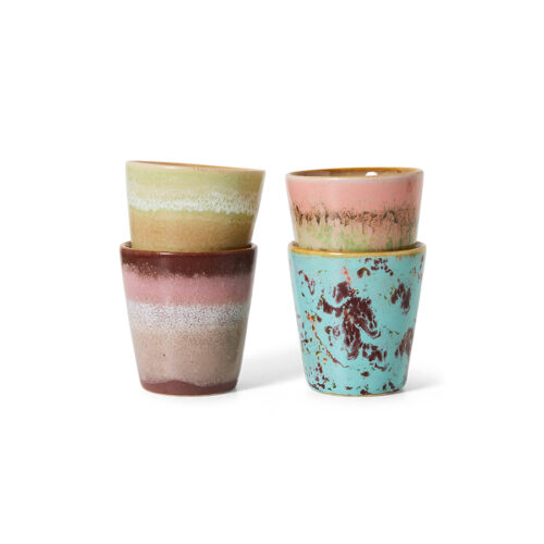 70's Ceramic Ristretto mugs set/4 Futurism