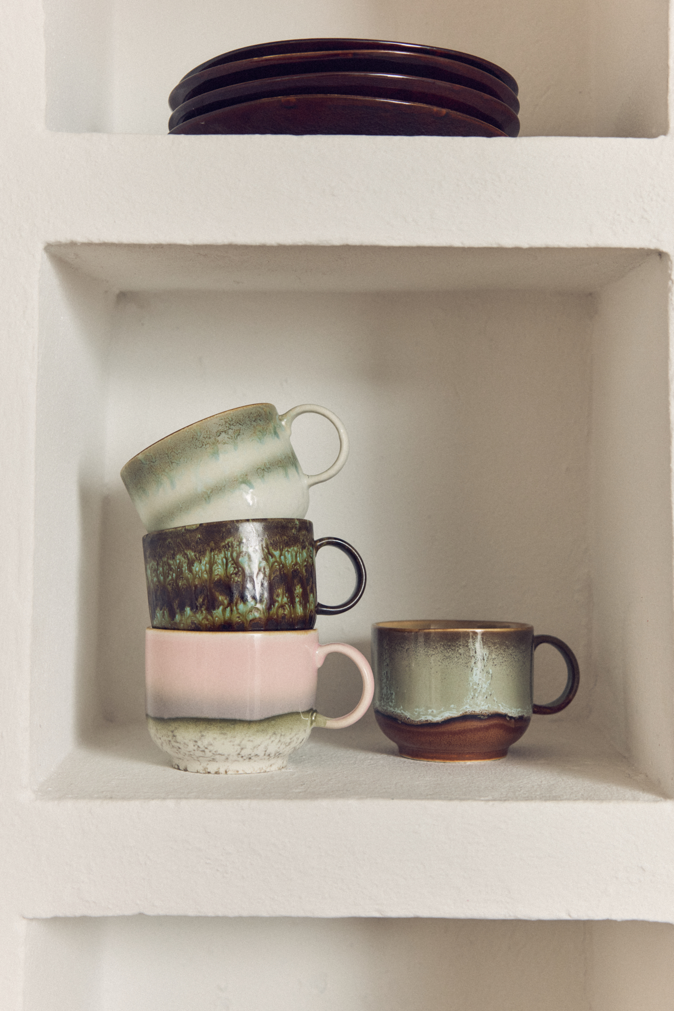 70's Ceramic Tea Cups set/2 Nova