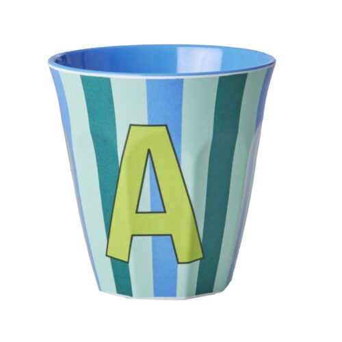 Alfabet beker A blauw streep
