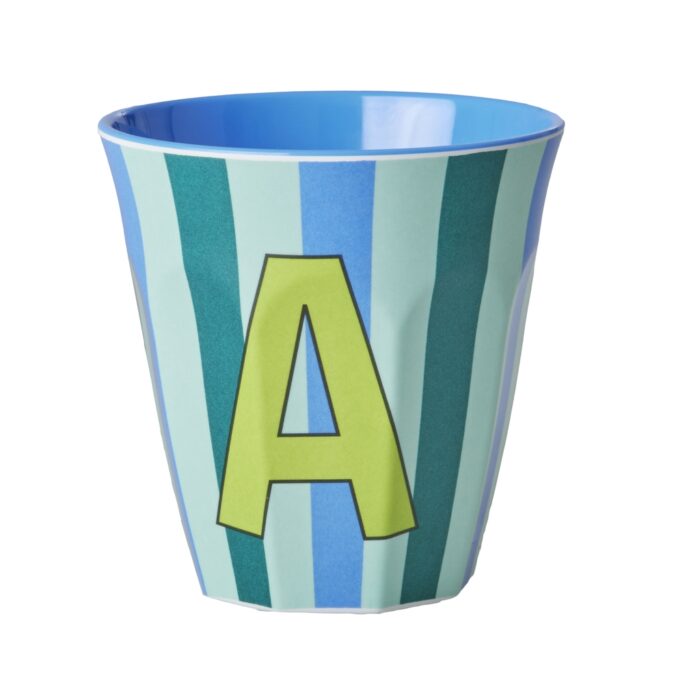 Alfabet beker A blauw streep