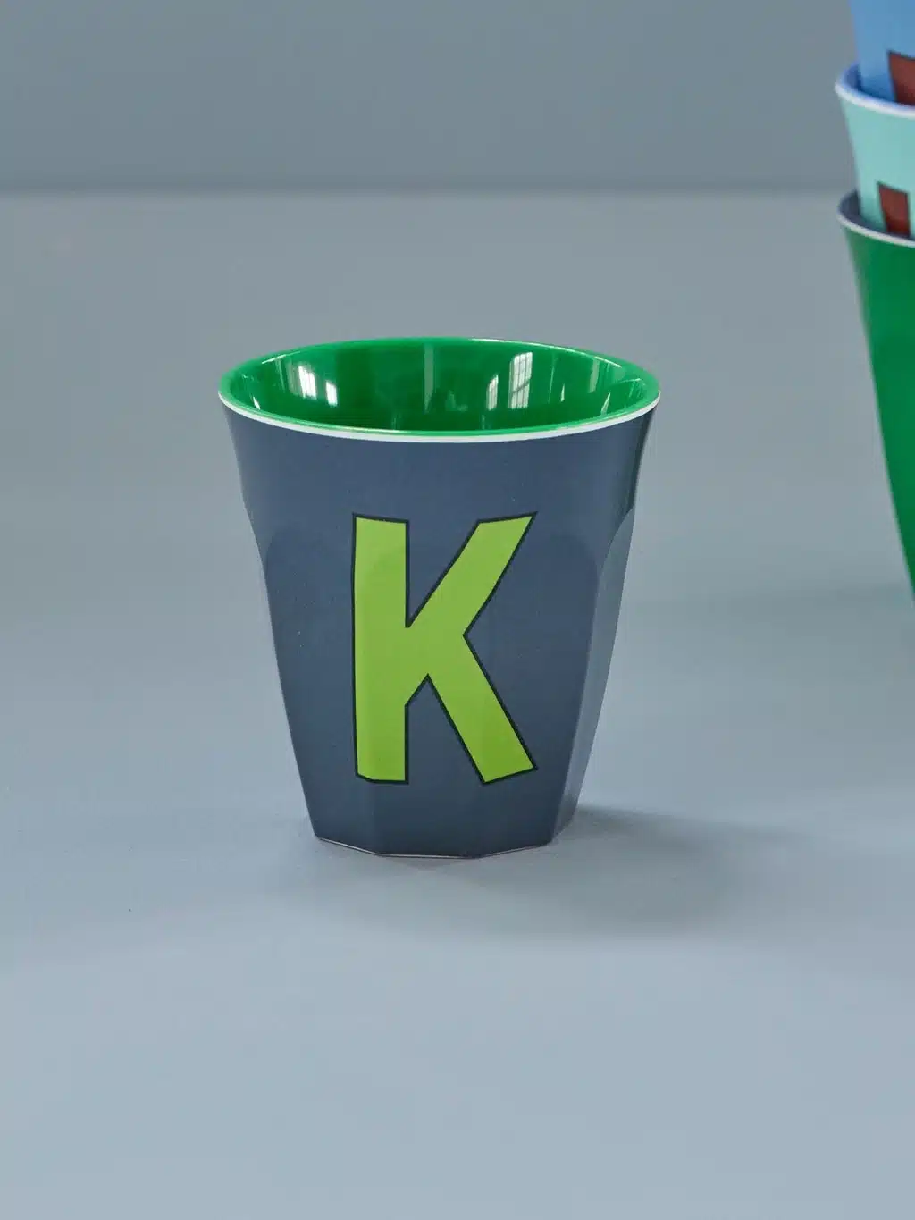 Alfabet beker K blauw