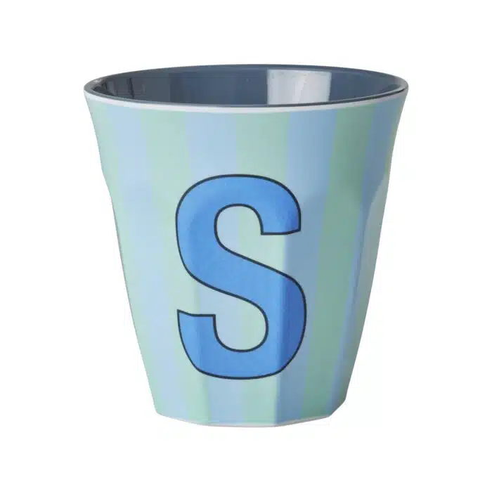 Alfabet beker S blauw streep