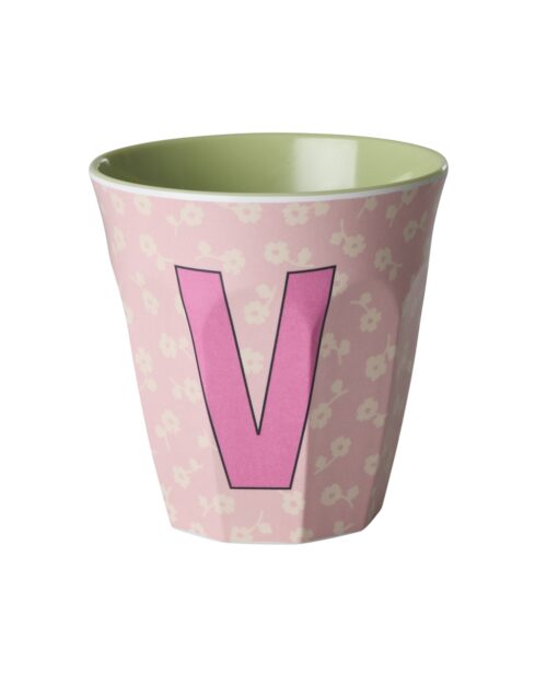 Alfabet beker V Flowers