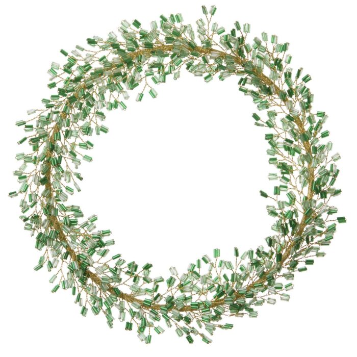 Beaded Ornament Wreath Mio Emerald