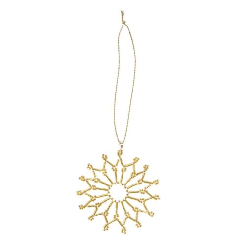 Beaded Ornmanet Snowflake Elia Gold