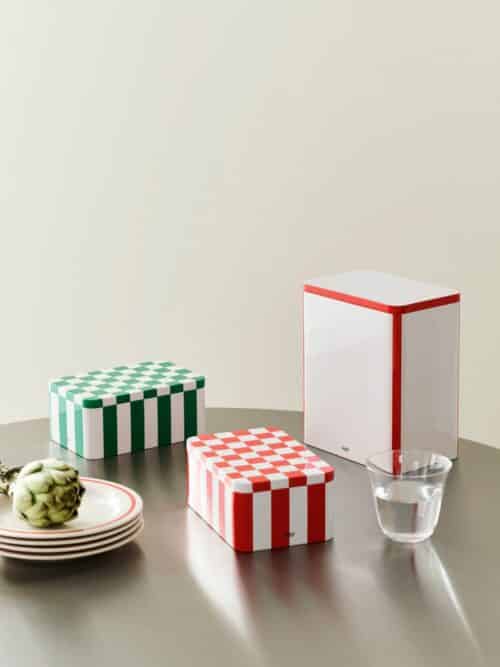 Blik small red - offwhite