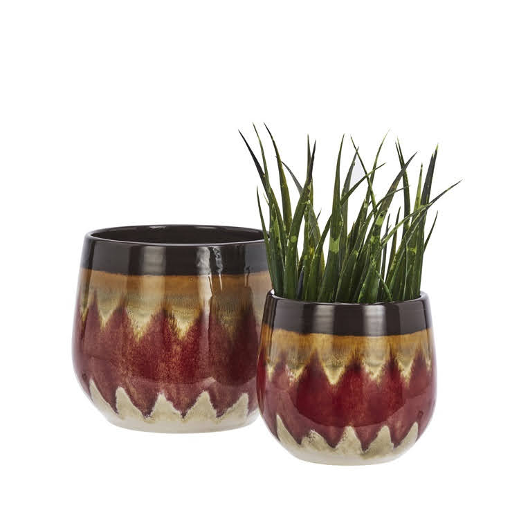 Bloempot Large Groen-bruin-beige