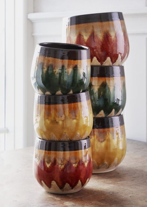 Bloempot Medium Rood-bruin-beige