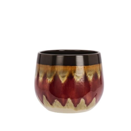 Bloempot Medium Rood-bruin-beige