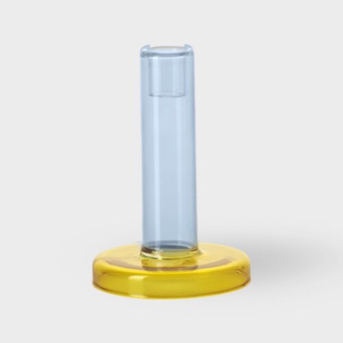 Bole kandelaar Small Blue-Yellow