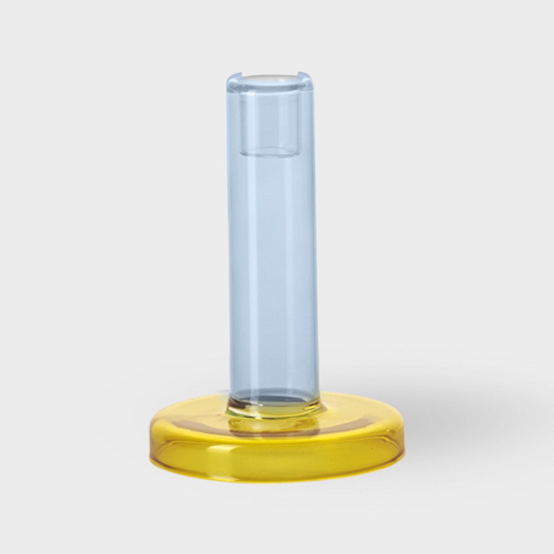 Bole kandelaar Small Blue-Yellow