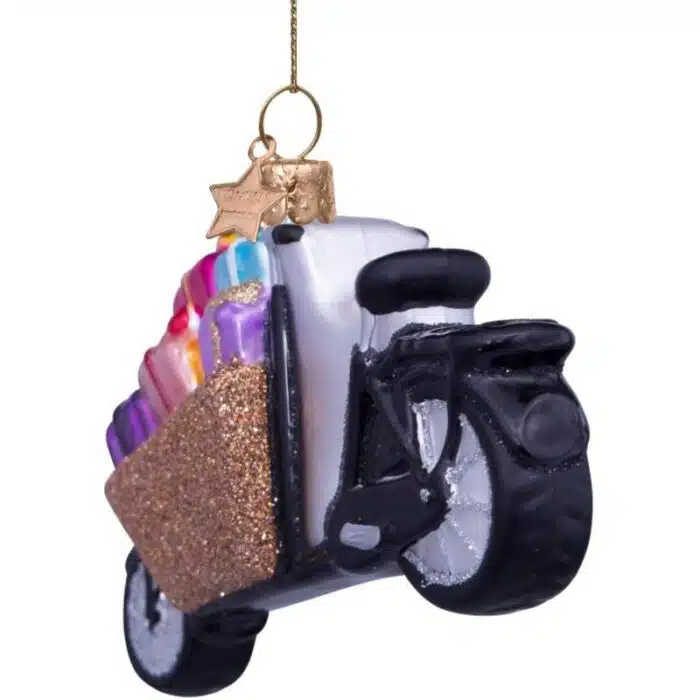 Glazen kerstdecoratie Bakfiets