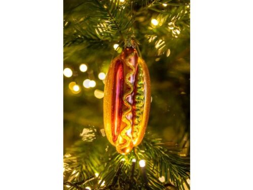 Glazen kerstdecoratie hanger Hotdog