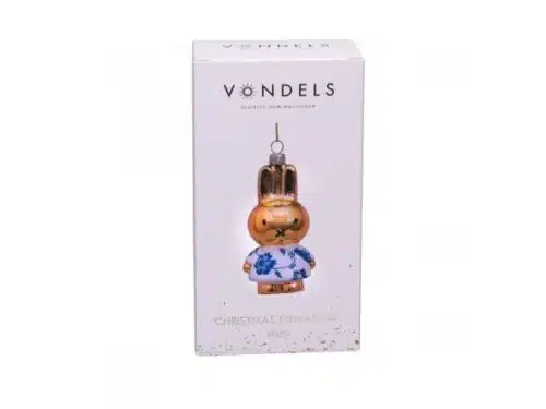 Glazen kerstdecoratie hanger Nijntje delfts blauwe jurk