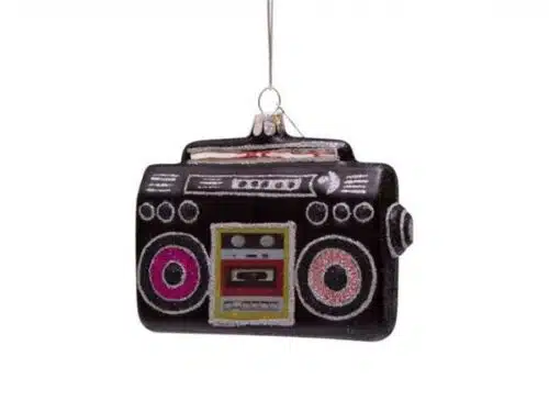 Glazen kerstdecoratie hanger Stereo