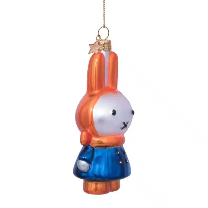 Glazen kerstdecoratie Nijntje in de sneeuw