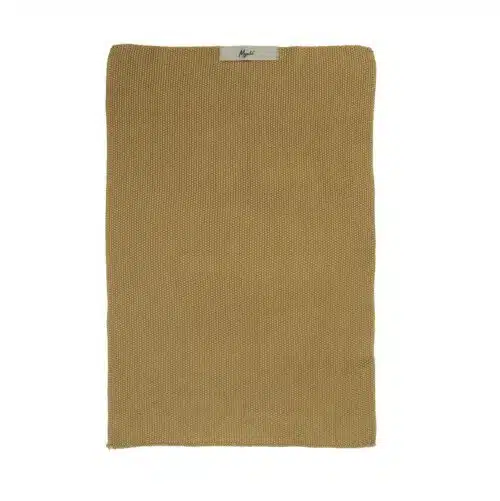 Handdoek mustard gebreid