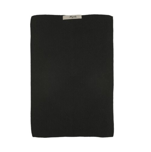 Handdoek zwart gebreid