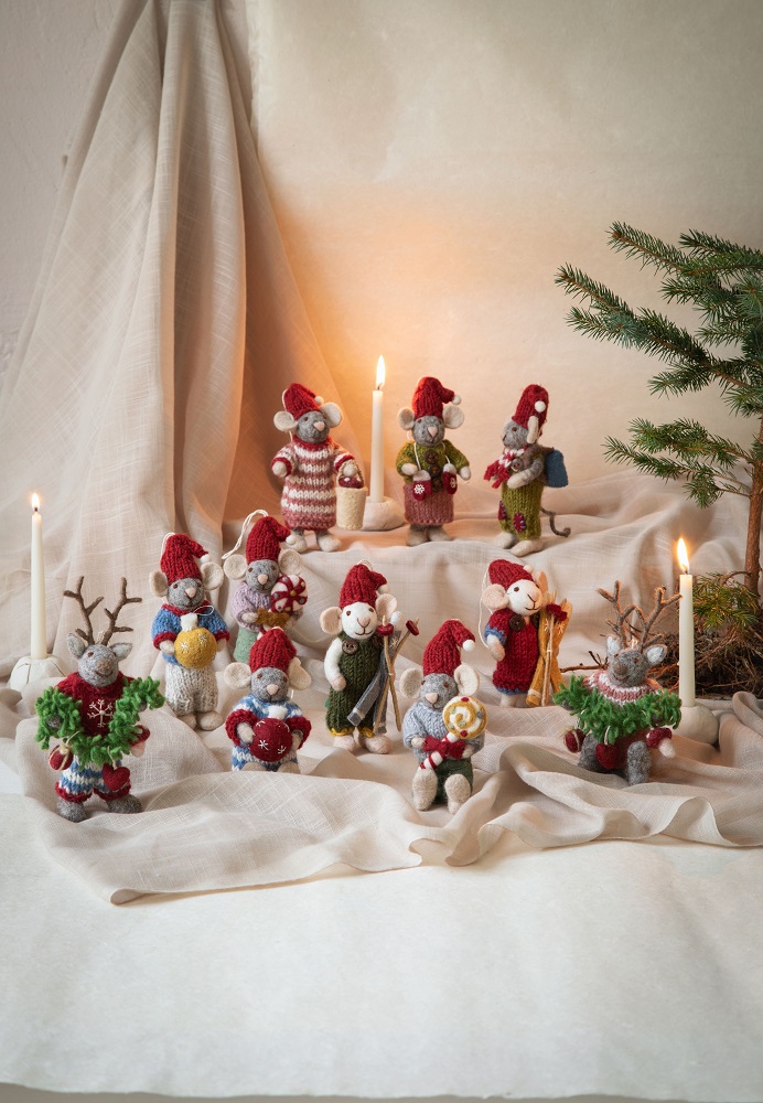 Hanger Vilt Muis met Paddenstoel in mand