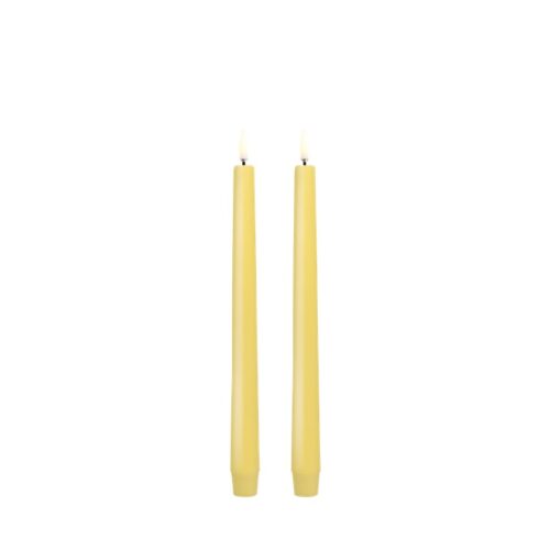LED dinerkaarsen set/2 wheat yellow