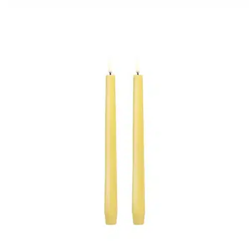 LED dinerkaarsen set/2 wheat yellow